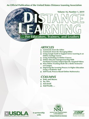 cover image of Distance Learning, Volume 16, Number 1